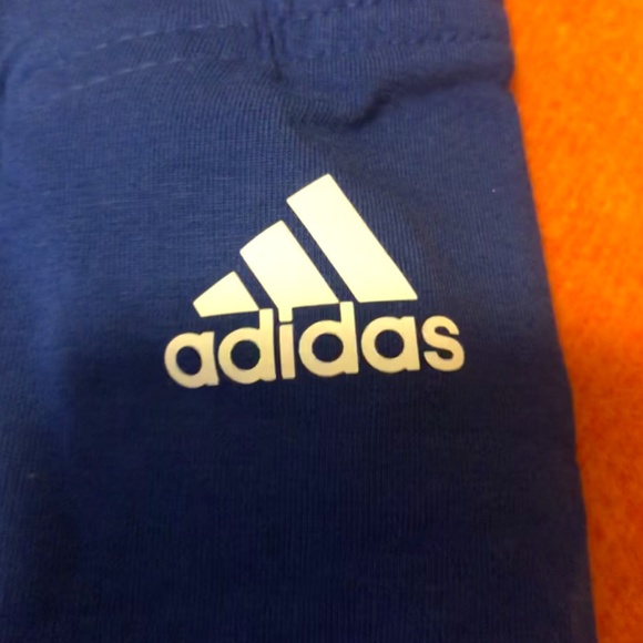 Adidas royal blue leggings with logo band on calves NWT - Picture 4 of 8